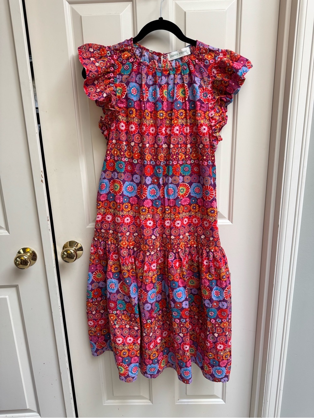 Colorful Boho Floral Tiered Midi Dress